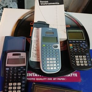 Texas Instruments Blue and Black Calculator Set